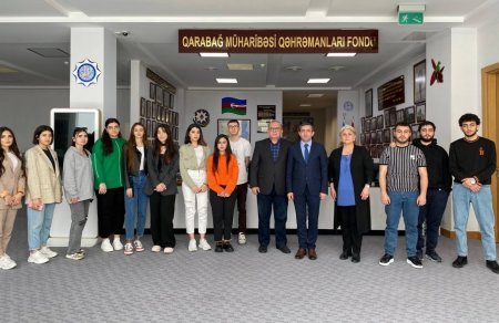 BDU tələbələri AMEA MEK-in “Qarabağ Qəhrəmanları Fondu”nu ziyarət ediblər - FOTO