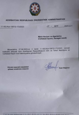 Cəlilabadda direktor çirkin oyunlarla məktəb işçisini şərlədi - FOTO Cəlilabadda direktor çirkin oyunlarla məktəb işçisini şərlədi - FOTO