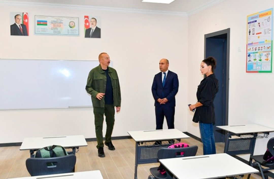 Prezident və birinci xanım Laçında 2 nömrəli tam orta məktəbin açılışında - FOTO