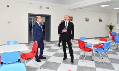 Prezident Xırdalan şəhər 11 nömrəli tam orta məktəbin yeni binasının açılışında - FOTOLAR