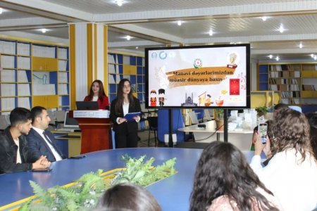 BDU-nun Şərqşünaslıq fakültəsində "Mənəvi dəyərlərimizdən gələcəyə baxış" adlı tədbir keçirilib - FOTO BDU-nun Şərqşünaslıq fakültəsində "Mənəvi dəyərlərimizdən gələcəyə baxış" adlı tədbir keçirilib - FOTO