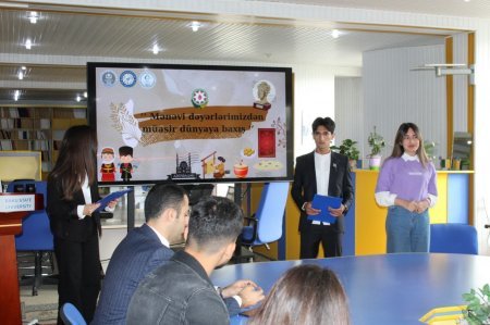 BDU-nun Şərqşünaslıq fakültəsində "Mənəvi dəyərlərimizdən gələcəyə baxış" adlı tədbir keçirilib - FOTO BDU-nun Şərqşünaslıq fakültəsində "Mənəvi dəyərlərimizdən gələcəyə baxış" adlı tədbir keçirilib - FOTO