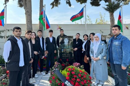 BDU-nun şəhid məzunu Cavid Manafovun məzarı ziyarət olunub