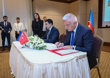 Azərbaycan ilə Türkiyə arasında mədəniyyət sahəsində əməkdaşlığa dair saziş imzalanıb - FOTO 