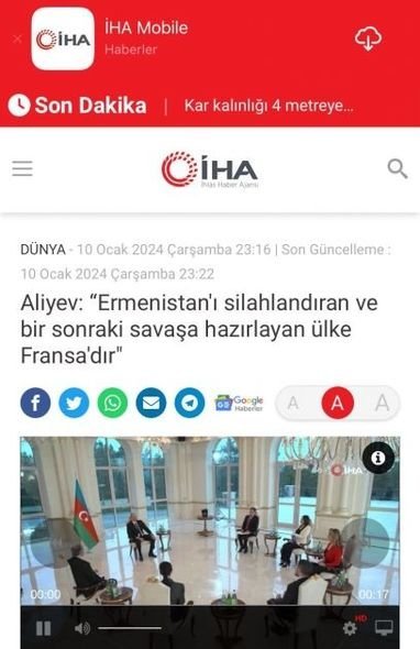 İlham Əliyevin yerli televiziya kanallarına müsahibəsi Türkiyə mediasında - FOTO